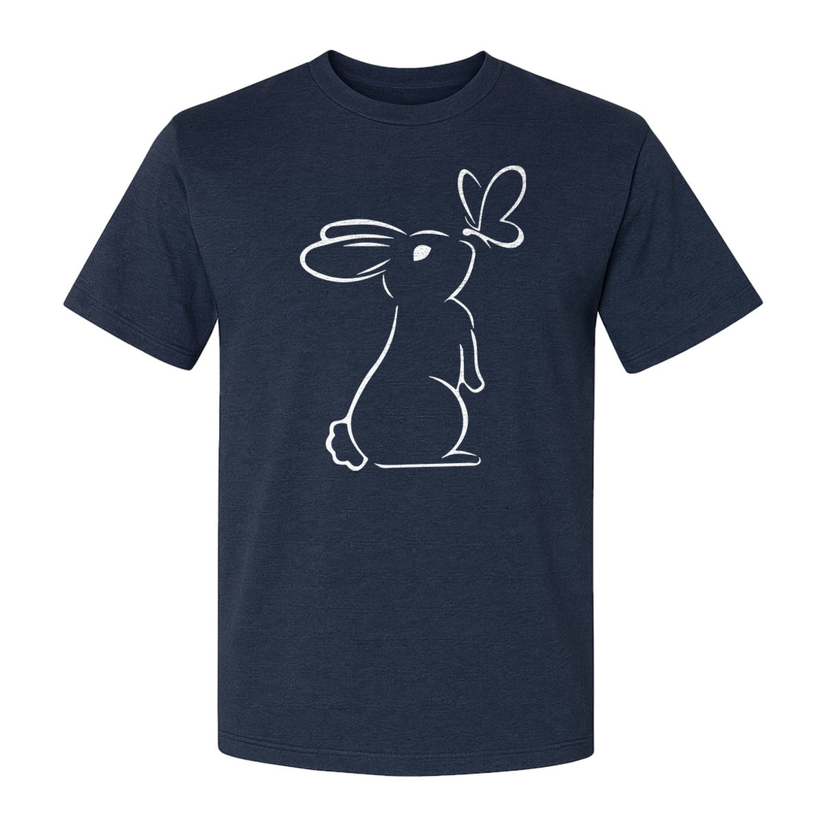 Bunny T-Shirt, Minimalist Rabbit and Butterfly Line Art for Animal Lovers