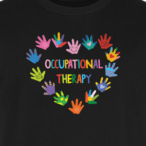 Occupational Therapy T-Shirt, Colorful Handprint Circle Design for OT Professionals