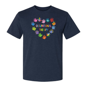 Occupational Therapy T-Shirt, Colorful Handprint Circle Design for OT Professionals
