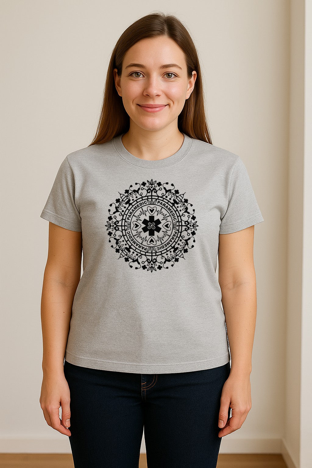 Paramedic T-Shirt, Mandala Medical Graphic for EMS and Healthcare Workers