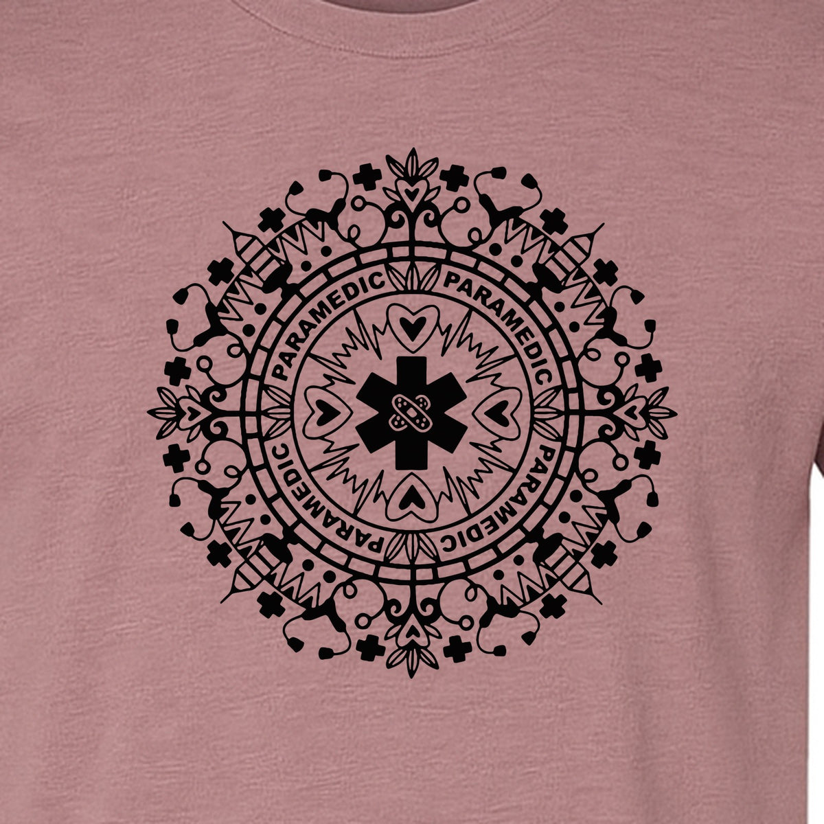 Paramedic T-Shirt, Mandala Medical Graphic for EMS and Healthcare Workers