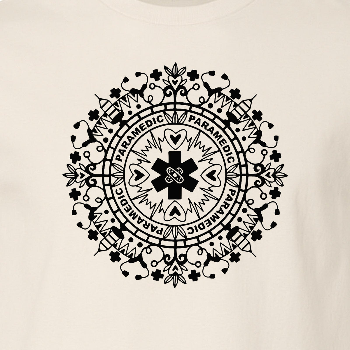 Paramedic T-Shirt, Mandala Medical Graphic for EMS and Healthcare Workers