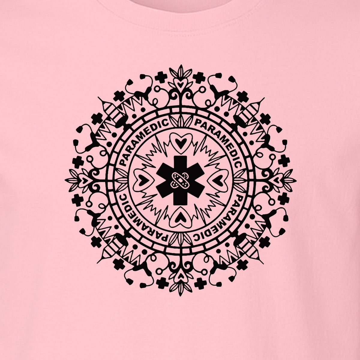 Paramedic T-Shirt, Mandala Medical Graphic for EMS and Healthcare Workers