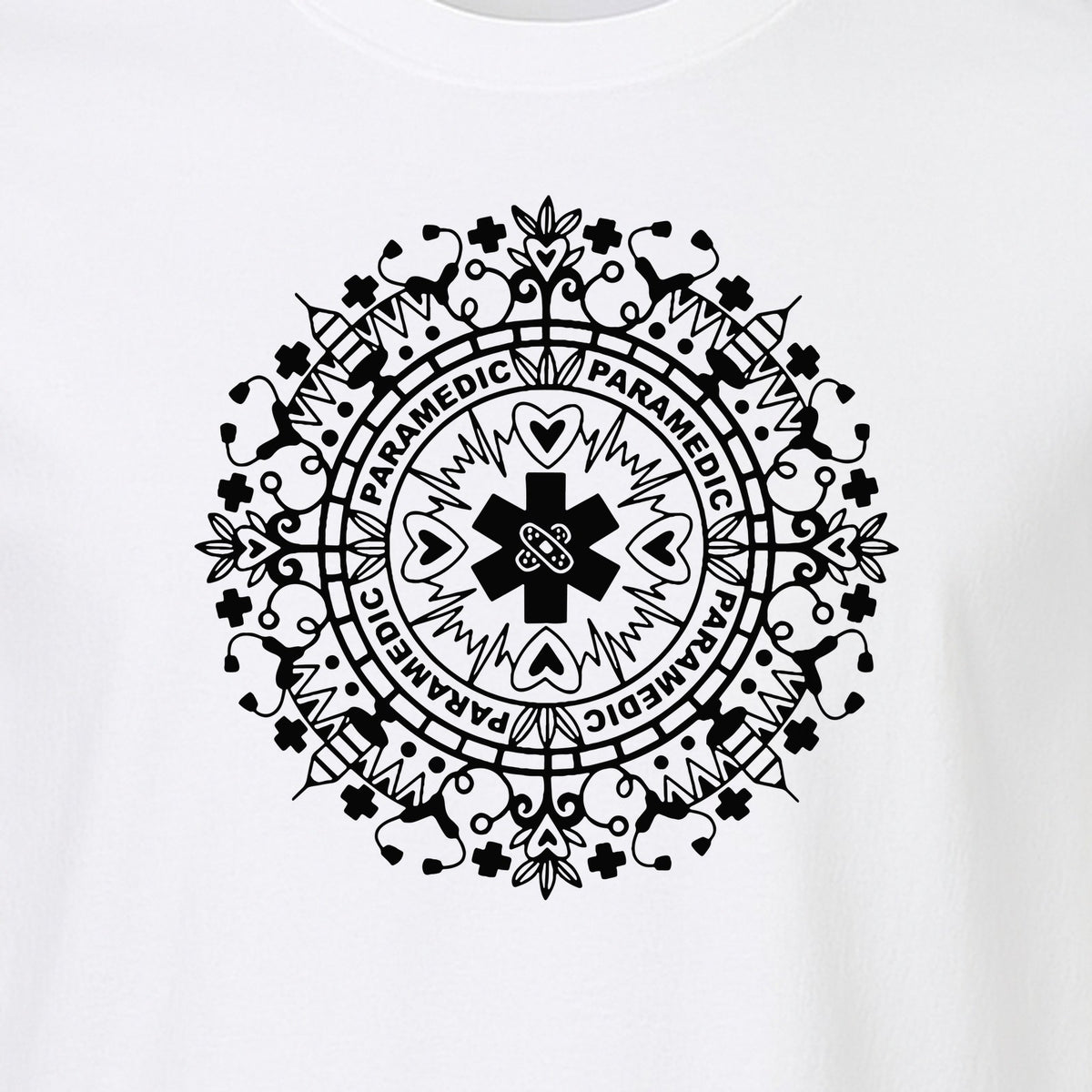 Paramedic T-Shirt, Mandala Medical Graphic for EMS and Healthcare Workers