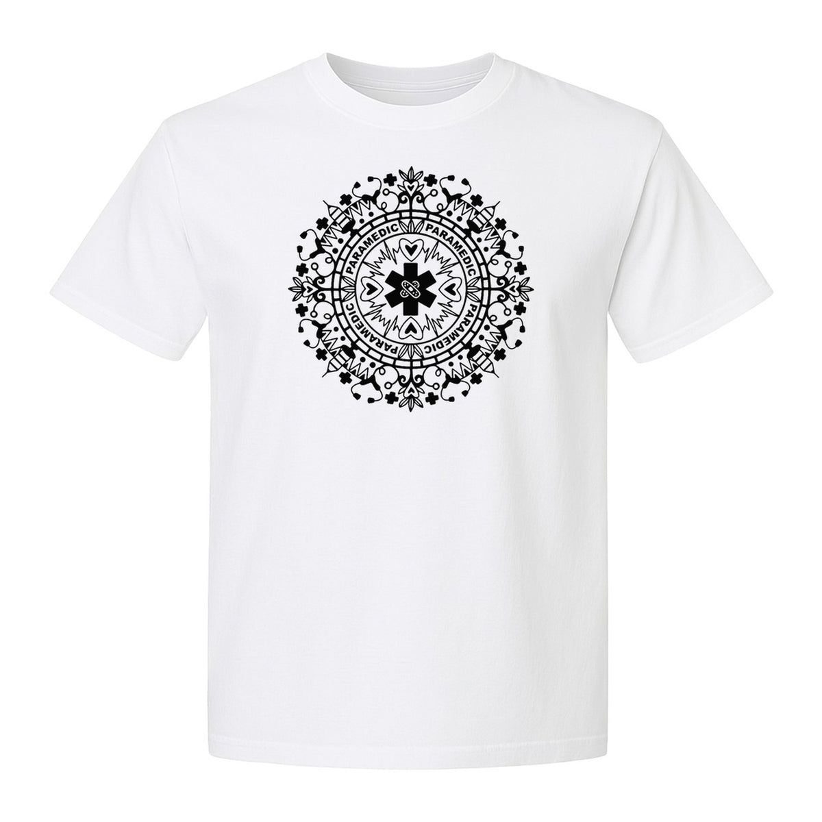 Paramedic T-Shirt, Mandala Medical Graphic for EMS and Healthcare Workers