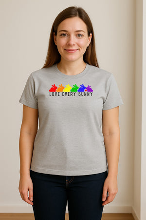 Love Every Bunny T-Shirt, Rainbow Rabbits Pride Graphic for Inclusive Easter and Spring Celebrations