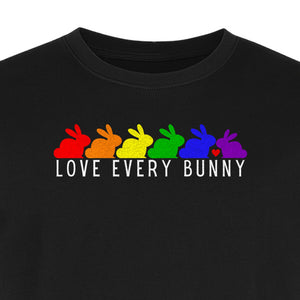 Love Every Bunny T-Shirt, Rainbow Rabbits Pride Graphic for Inclusive Easter and Spring Celebrations
