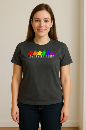 Love Every Bunny T-Shirt, Rainbow Rabbits Pride Graphic for Inclusive Easter and Spring Celebrations