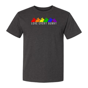 Love Every Bunny T-Shirt, Rainbow Rabbits Pride Graphic for Inclusive Easter and Spring Celebrations