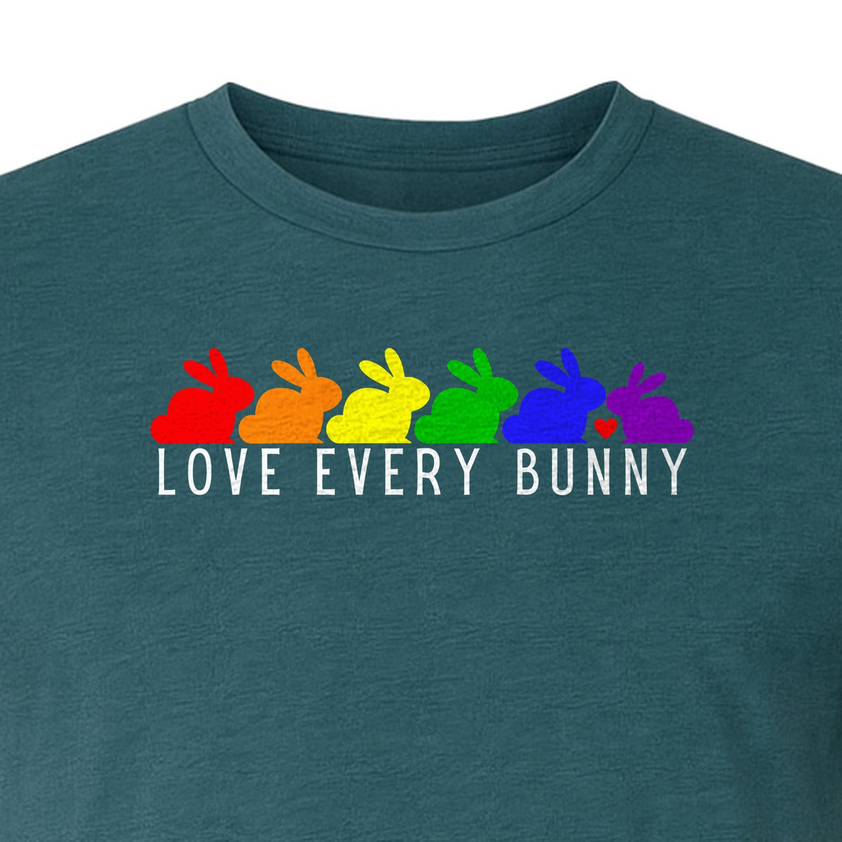 Love Every Bunny T-Shirt, Rainbow Rabbits Pride Graphic for Inclusive Easter and Spring Celebrations