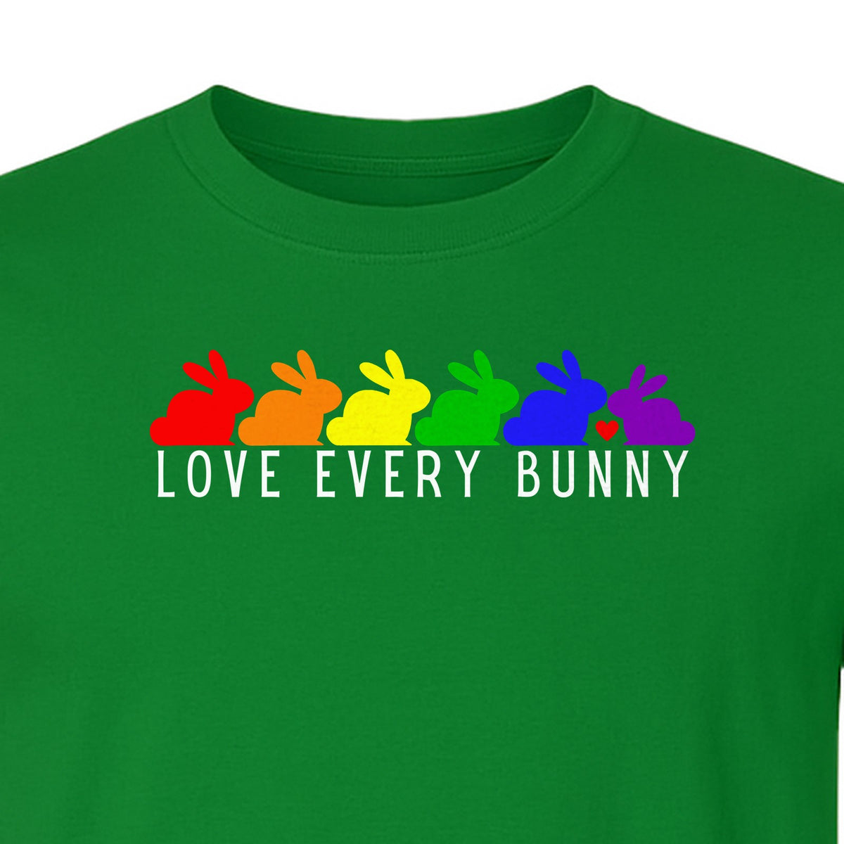 Love Every Bunny T-Shirt, Rainbow Rabbits Pride Graphic for Inclusive Easter and Spring Celebrations
