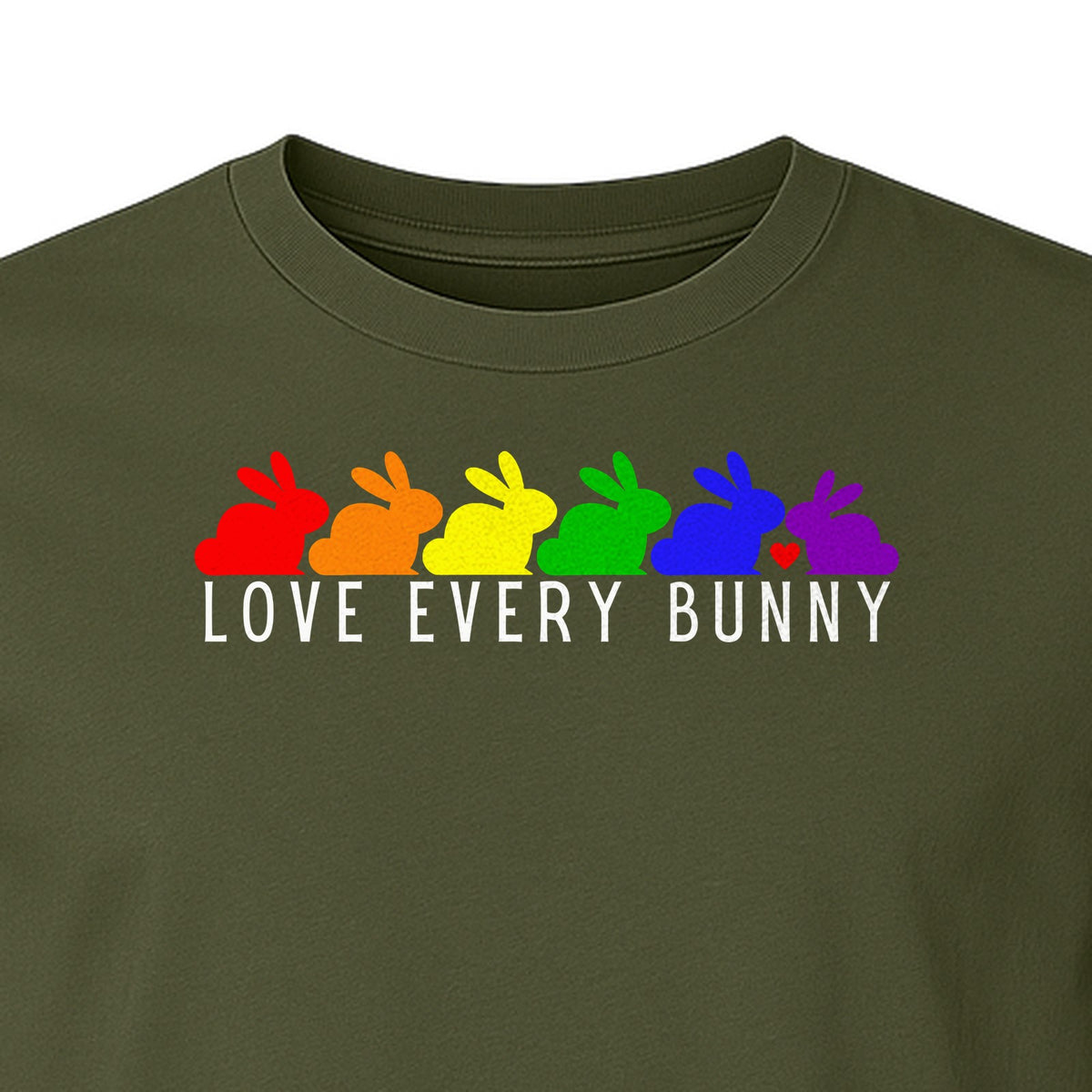 Love Every Bunny T-Shirt, Rainbow Rabbits Pride Graphic for Inclusive Easter and Spring Celebrations