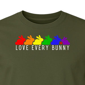 Love Every Bunny T-Shirt, Rainbow Rabbits Pride Graphic for Inclusive Easter and Spring Celebrations