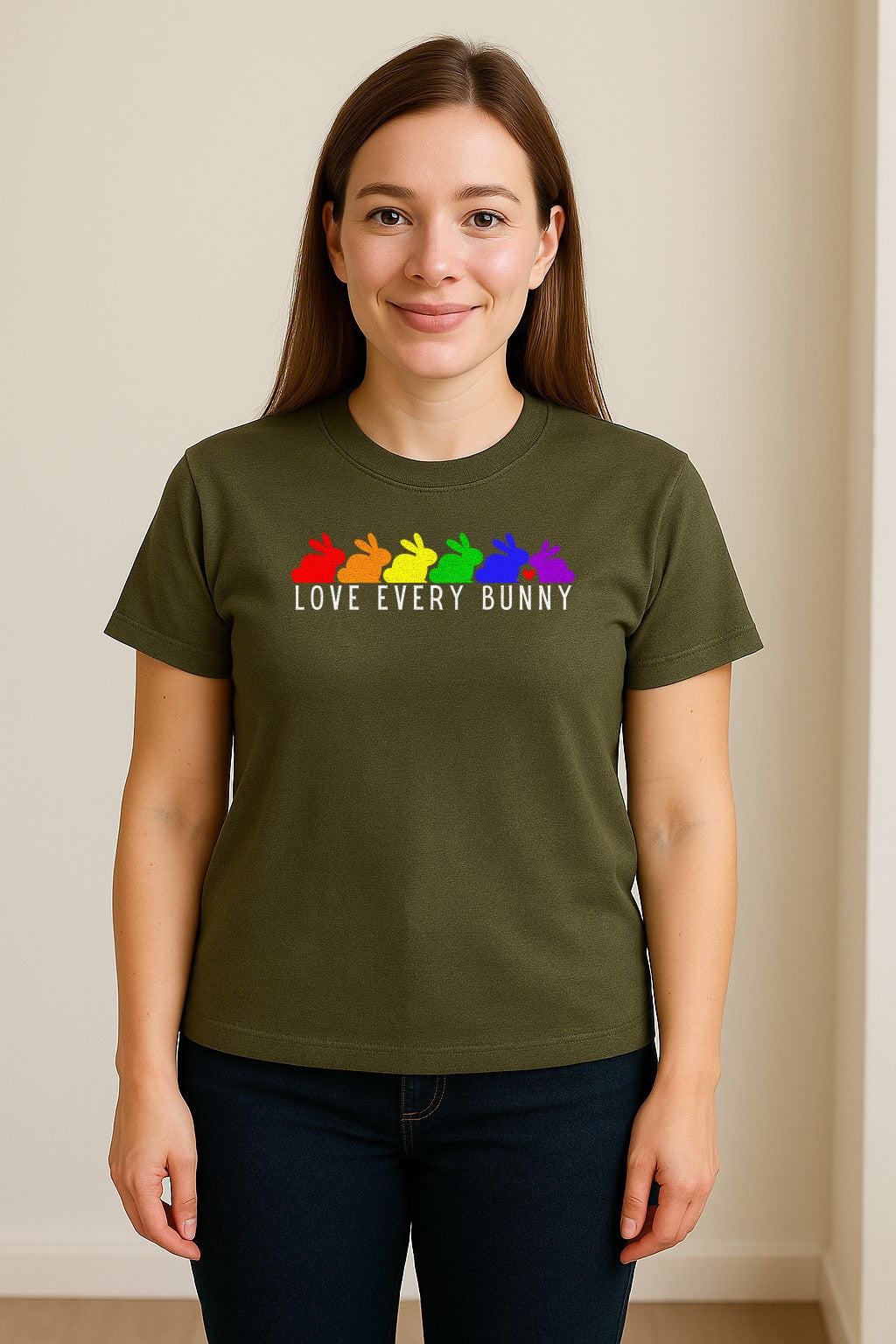 Love Every Bunny T-Shirt, Rainbow Rabbits Pride Graphic for Inclusive Easter and Spring Celebrations