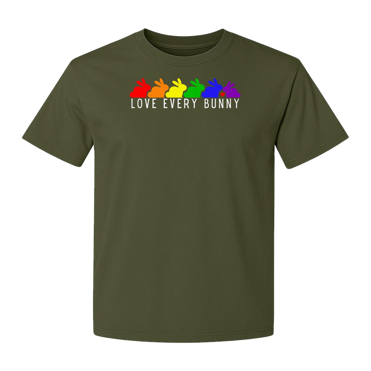 Love Every Bunny T-Shirt, Rainbow Rabbits Pride Graphic for Inclusive Easter and Spring Celebrations