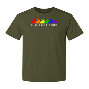 Love Every Bunny T-Shirt, Rainbow Rabbits Pride Graphic for Inclusive Easter and Spring Celebrations