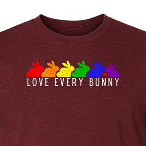 Love Every Bunny T-Shirt, Rainbow Rabbits Pride Graphic for Inclusive Easter and Spring Celebrations