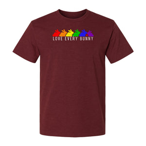 Love Every Bunny T-Shirt, Rainbow Rabbits Pride Graphic for Inclusive Easter and Spring Celebrations