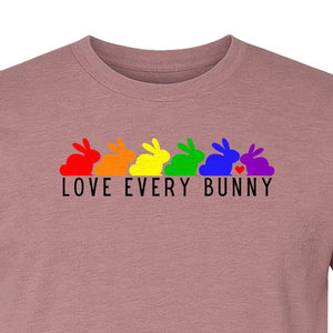 Love Every Bunny T-Shirt, Rainbow Rabbits Pride Graphic for Inclusive Easter and Spring Celebrations