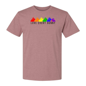 Love Every Bunny T-Shirt, Rainbow Rabbits Pride Graphic for Inclusive Easter and Spring Celebrations