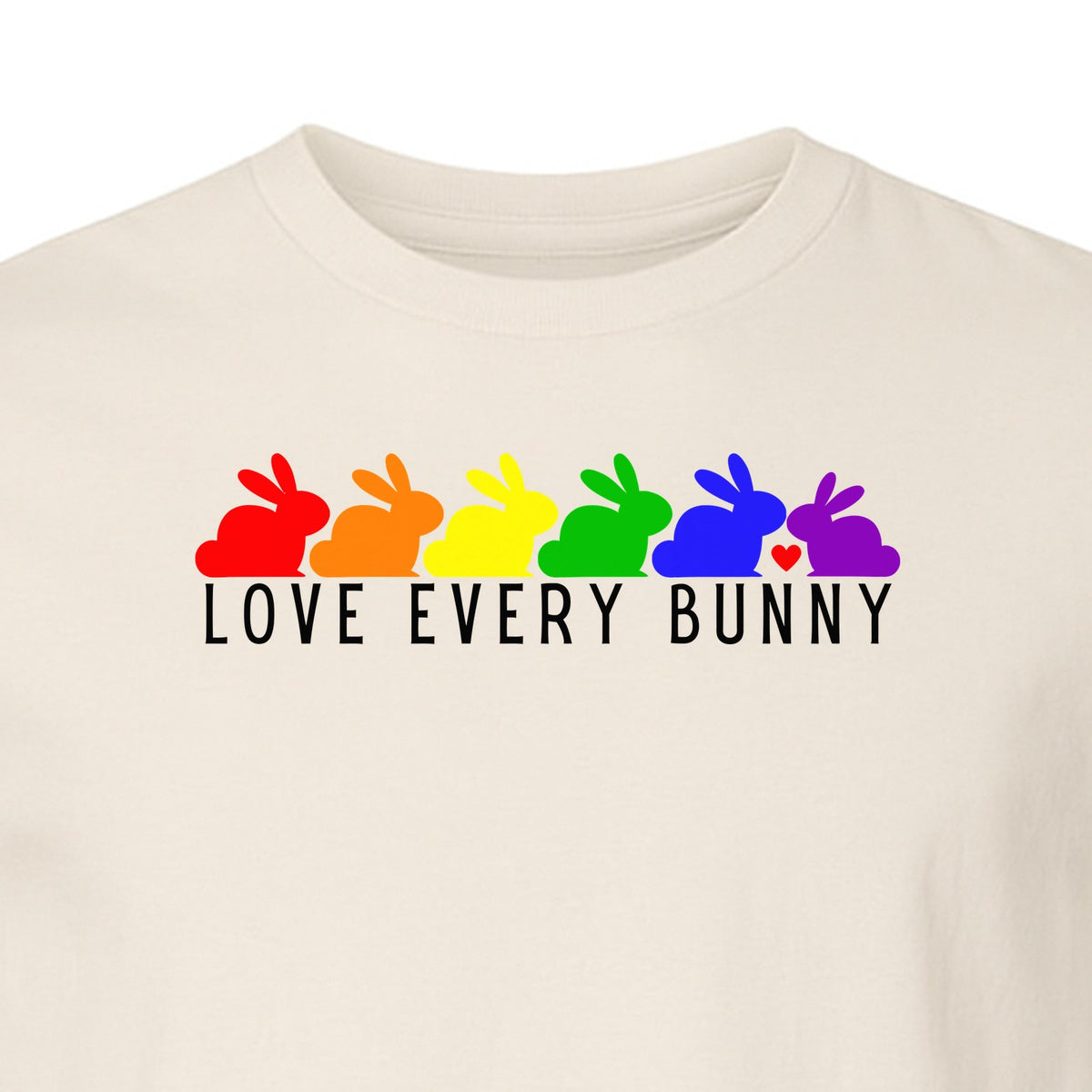 Love Every Bunny T-Shirt, Rainbow Rabbits Pride Graphic for Inclusive Easter and Spring Celebrations