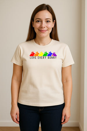 Love Every Bunny T-Shirt, Rainbow Rabbits Pride Graphic for Inclusive Easter and Spring Celebrations