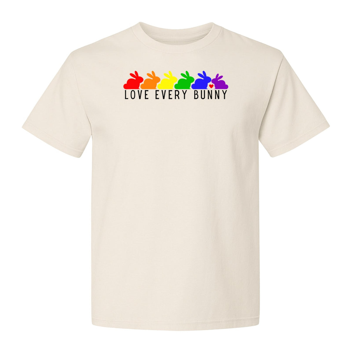 Love Every Bunny T-Shirt, Rainbow Rabbits Pride Graphic for Inclusive Easter and Spring Celebrations