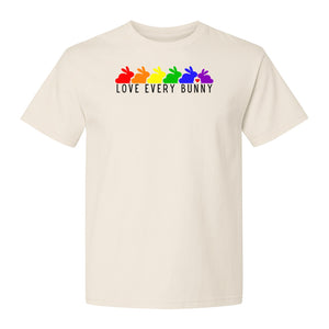 Love Every Bunny T-Shirt, Rainbow Rabbits Pride Graphic for Inclusive Easter and Spring Celebrations
