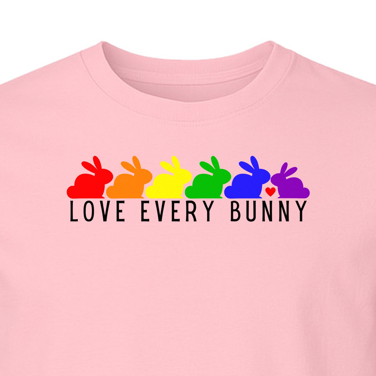 Love Every Bunny T-Shirt, Rainbow Rabbits Pride Graphic for Inclusive Easter and Spring Celebrations