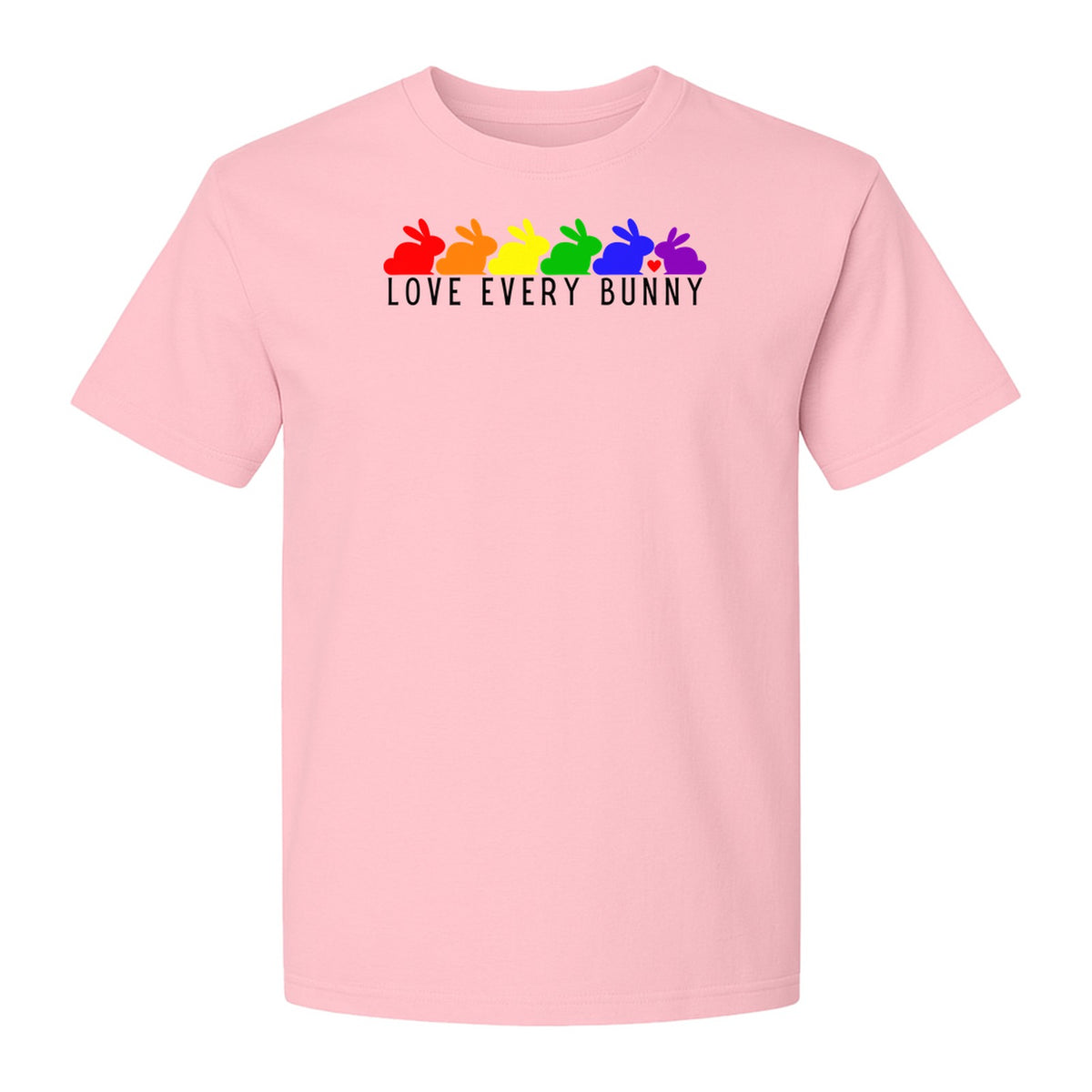 Love Every Bunny T-Shirt, Rainbow Rabbits Pride Graphic for Inclusive Easter and Spring Celebrations