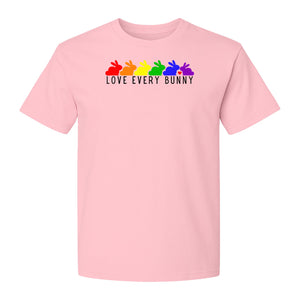 Love Every Bunny T-Shirt, Rainbow Rabbits Pride Graphic for Inclusive Easter and Spring Celebrations