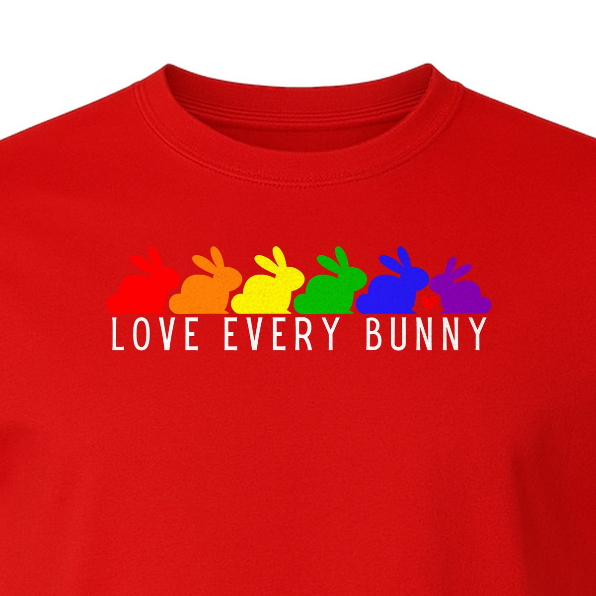 Love Every Bunny T-Shirt, Rainbow Rabbits Pride Graphic for Inclusive Easter and Spring Celebrations