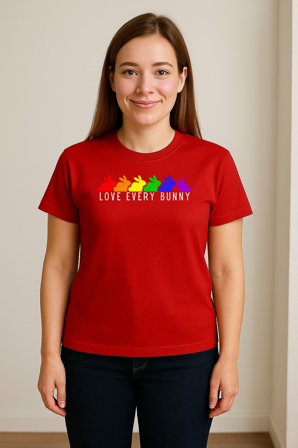 Love Every Bunny T-Shirt, Rainbow Rabbits Pride Graphic for Inclusive Easter and Spring Celebrations