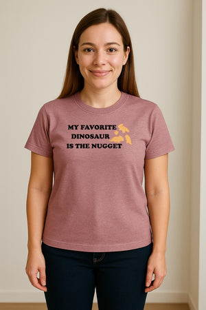 Favorite Dinosaur Is The Nugget T-Shirt, Funny Chicken Snack Graphic Tee for Food Lovers