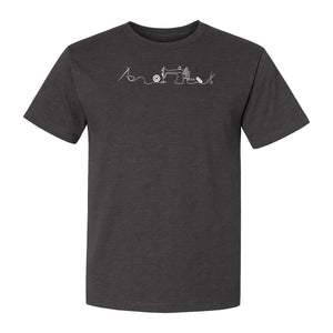 Sewing Machine T-Shirt, Needle Thread and Scissors Graphic for Seamstresses and Quilters
