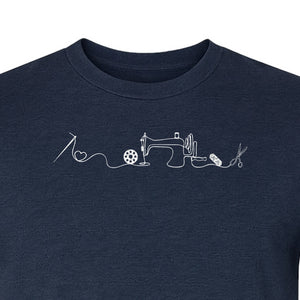 Sewing Machine T-Shirt, Needle Thread and Scissors Graphic for Seamstresses and Quilters
