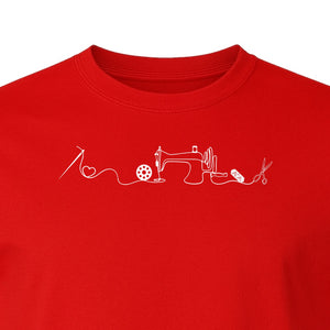 Sewing Machine T-Shirt, Needle Thread and Scissors Graphic for Seamstresses and Quilters