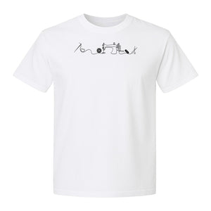 Sewing Machine T-Shirt, Needle Thread and Scissors Graphic for Seamstresses and Quilters