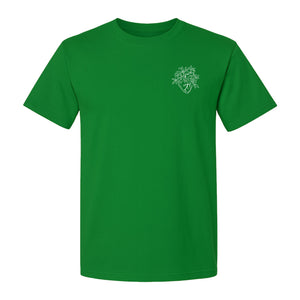 Anatomical Heart T-Shirt, Floral Left Chest Design for Nurses, Doctors and Medical Students