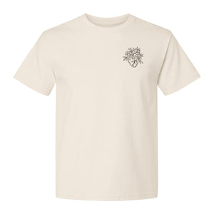 Anatomical Heart T-Shirt, Floral Left Chest Design for Nurses, Doctors and Medical Students