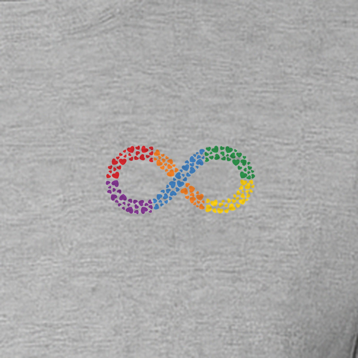 Autism Awareness T-Shirt, Multicolor Infinity Symbol Small Chest Design for Neurodiversity Support