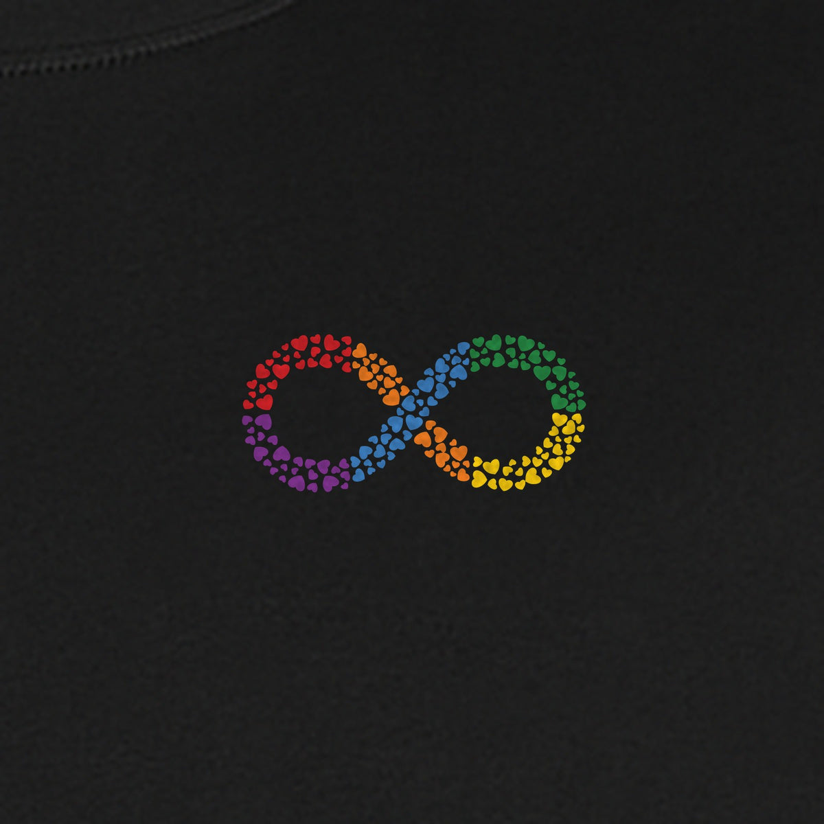 Autism Awareness T-Shirt, Multicolor Infinity Symbol Small Chest Design for Neurodiversity Support
