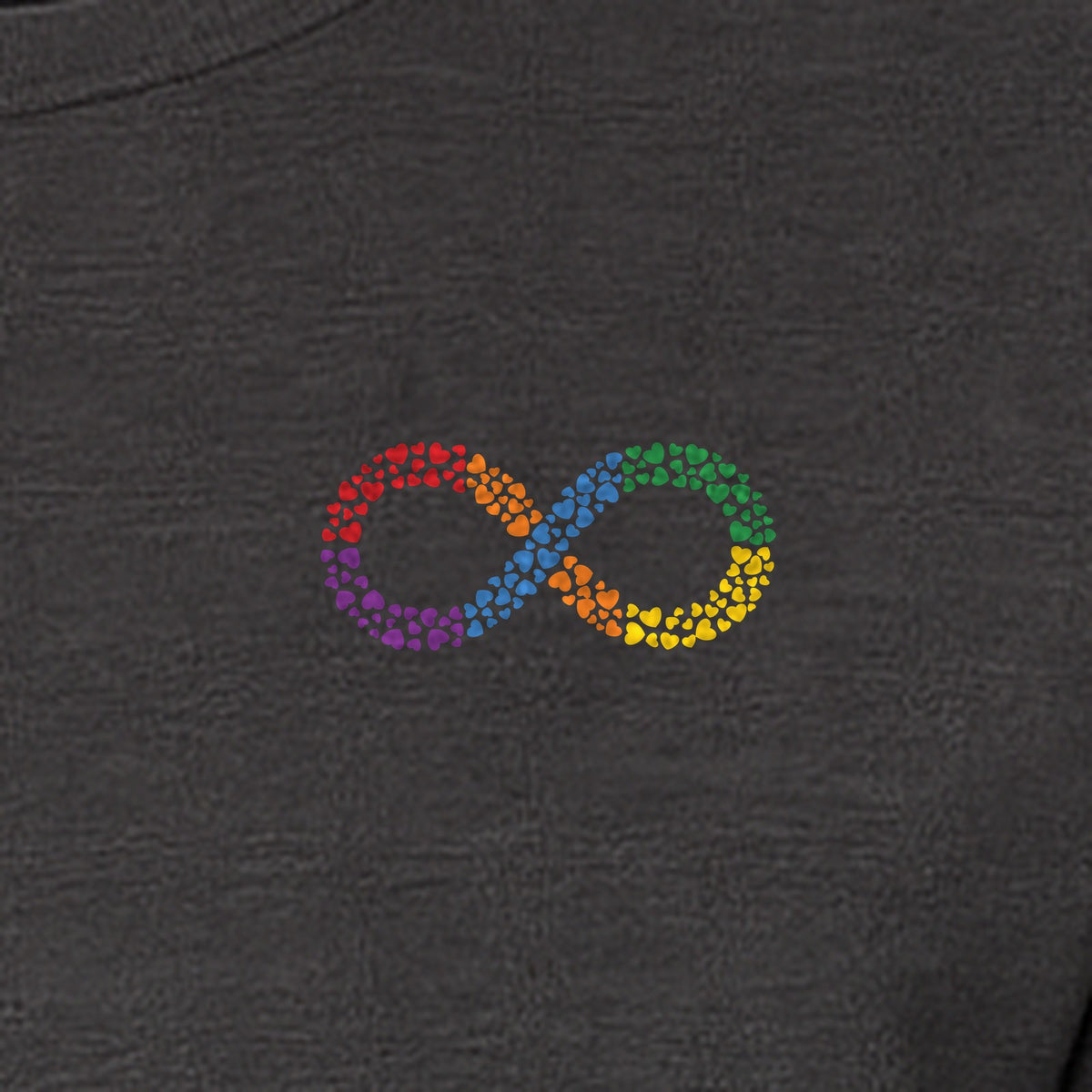 Autism Awareness T-Shirt, Multicolor Infinity Symbol Small Chest Design for Neurodiversity Support