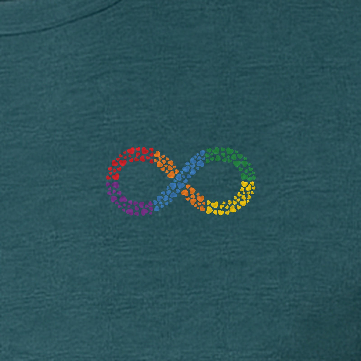 Autism Awareness T-Shirt, Multicolor Infinity Symbol Small Chest Design for Neurodiversity Support