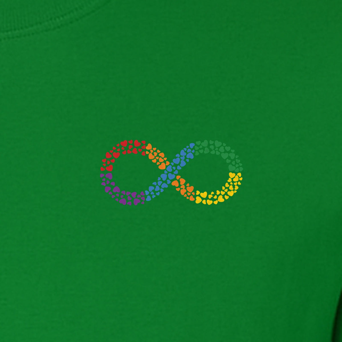 Autism Awareness T-Shirt, Multicolor Infinity Symbol Small Chest Design for Neurodiversity Support