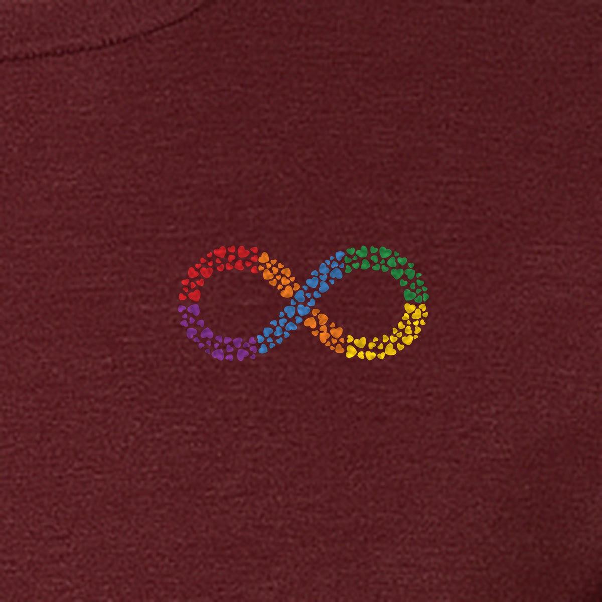Autism Awareness T-Shirt, Multicolor Infinity Symbol Small Chest Design for Neurodiversity Support