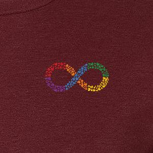 Autism Awareness T-Shirt, Multicolor Infinity Symbol Small Chest Design for Neurodiversity Support