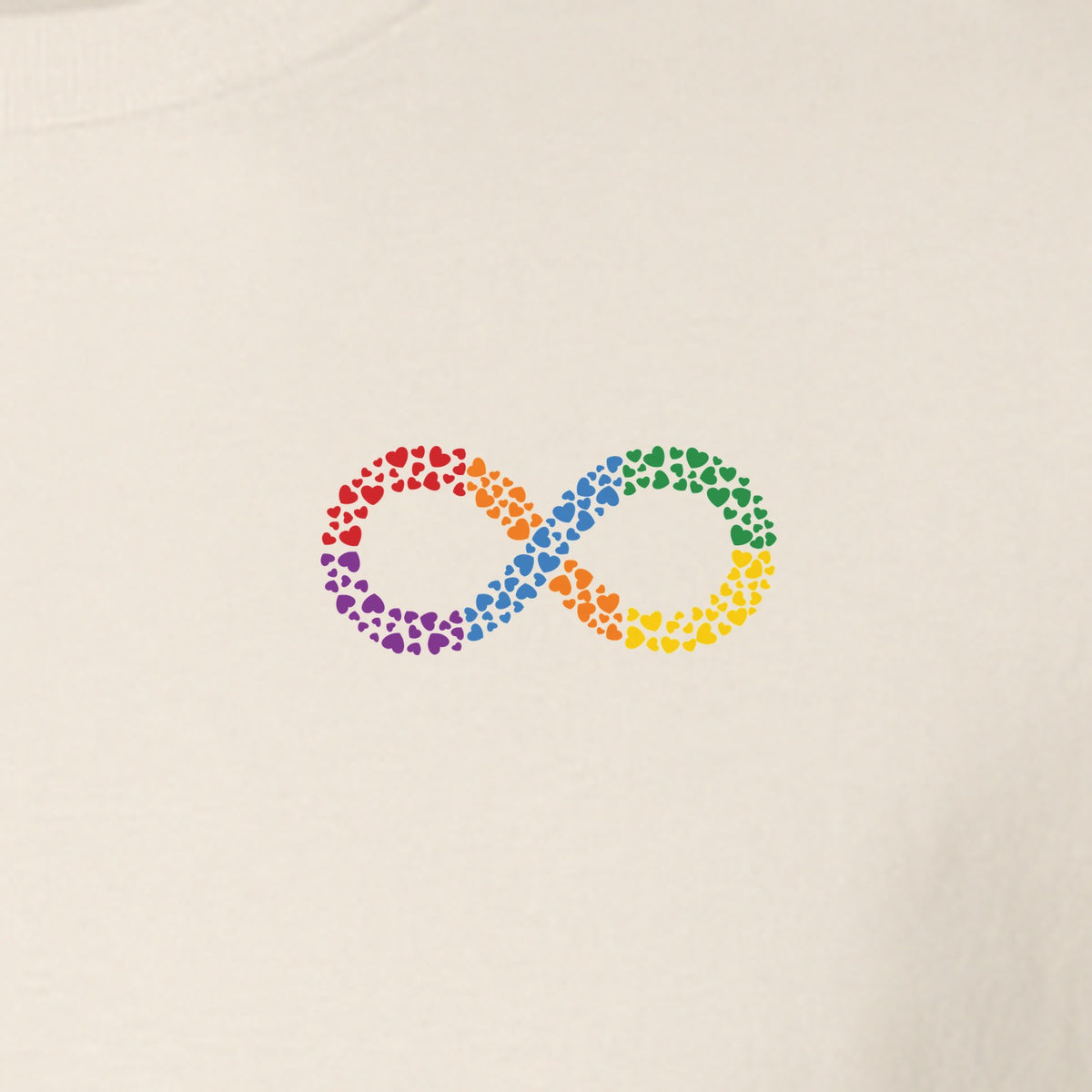 Autism Awareness T-Shirt, Multicolor Infinity Symbol Small Chest Design for Neurodiversity Support
