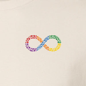 Autism Awareness T-Shirt, Multicolor Infinity Symbol Small Chest Design for Neurodiversity Support