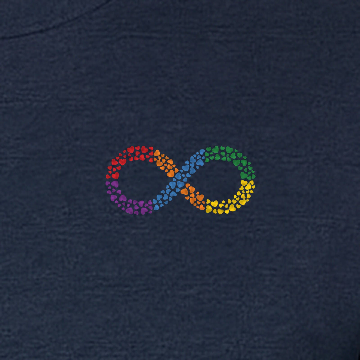 Autism Awareness T-Shirt, Multicolor Infinity Symbol Small Chest Design for Neurodiversity Support